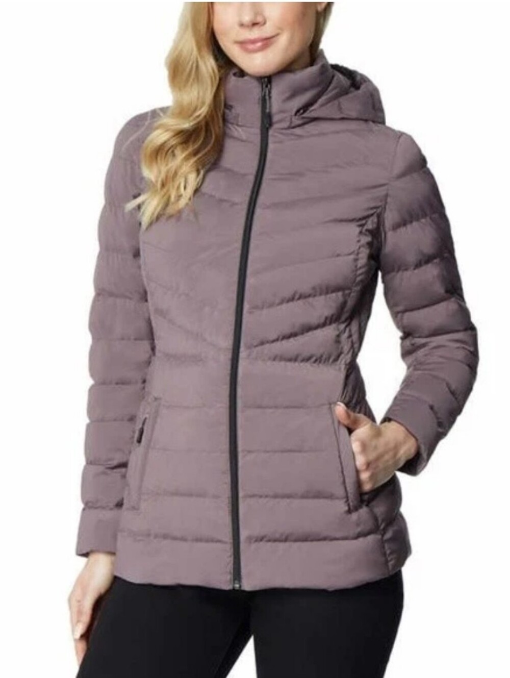 32 Degrees Heat Women's Full Zip Removable Hood Puffer Jacket - S